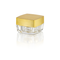 Glänzend goldene Acryldose Cube 15  productbox